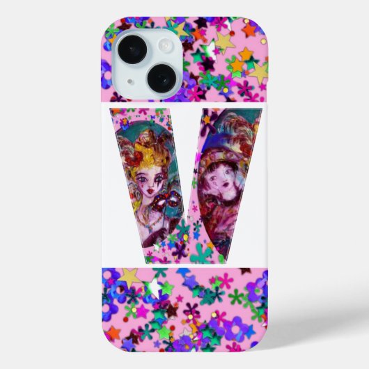 VALENTIJN VENETIAN MASQUERADE MONOGRAM/BRIEF Case-Mate iPhone CASE (Achterkant)