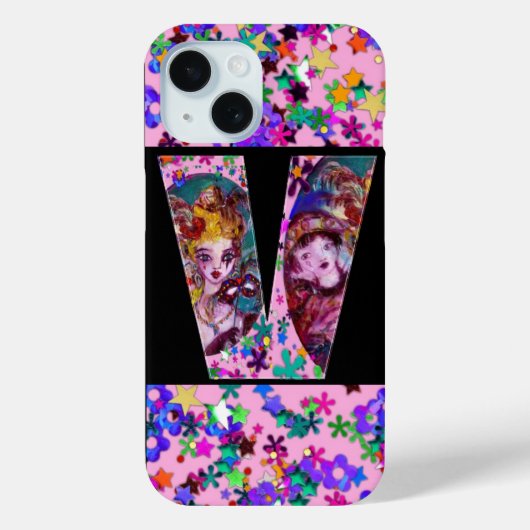 VALENTIJN VENETIAN MASQUERADE MONOGRAM/BRIEF Case-Mate iPhone CASE (Achterkant)