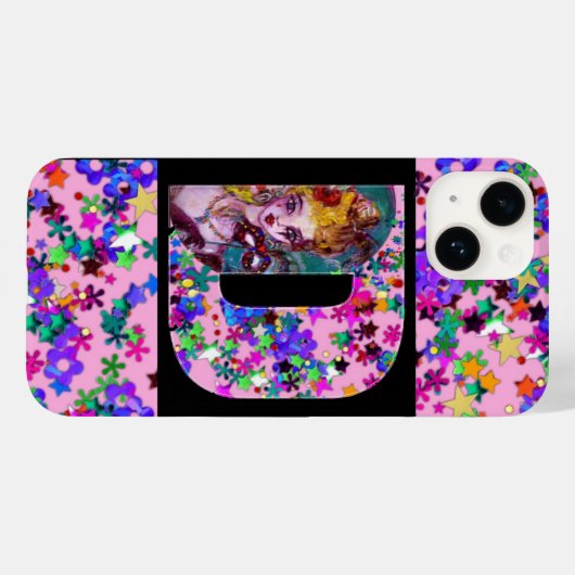 VALENTIJN VENETIAN MASQUERADE MONOGRAM D BRIEF Case-Mate iPhone CASE (Achterkant (horizontaal))