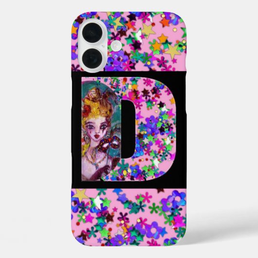 VALENTIJN VENETIAN MASQUERADE MONOGRAM D BRIEF Case-Mate iPhone CASE (Achterkant)