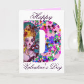 VALENTIJN VENETIAN MASQUERADE MONOGRAM D BRIEF FEESTDAGEN KAART (Voorkant)