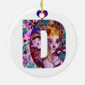 VALENTIJN VENETIAN MASQUERADE MONOGRAM D BRIEF KERAMISCH ORNAMENT (Achterkant)