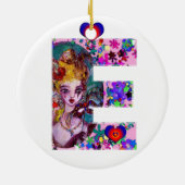 VALENTIJN VENETIAN MASQUERADE MONOGRAM E BRIEF KERAMISCH ORNAMENT (Achterkant)