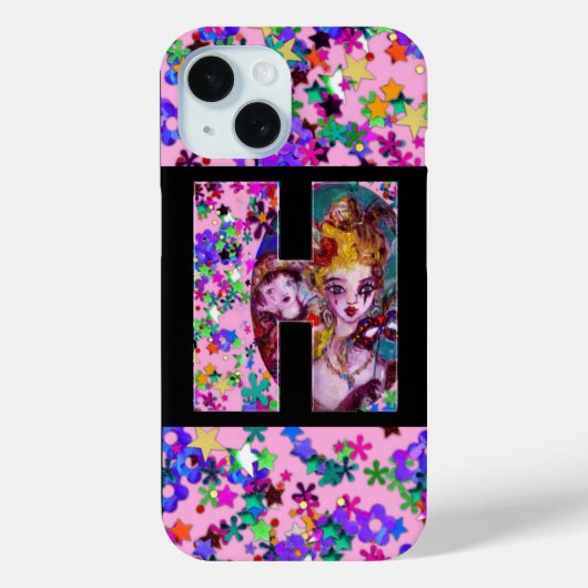 VALENTIJN VENETIAN MASQUERADE MONOGRAM H BRIEF Case-Mate iPhone CASE (Achterkant)