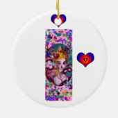 VALENTIJN VENETIAN MASQUERADE MONOGRAM I-BRIEF KERAMISCH ORNAMENT (Achterkant)