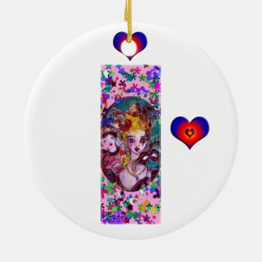 VALENTIJN VENETIAN MASQUERADE MONOGRAM I-BRIEF KERAMISCH ORNAMENT (Achterkant)