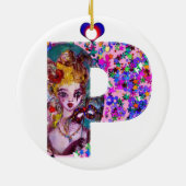 VALENTIJN VENETIAN MASQUERADE MONOGRAM P BRIEF KERAMISCH ORNAMENT (Achterkant)