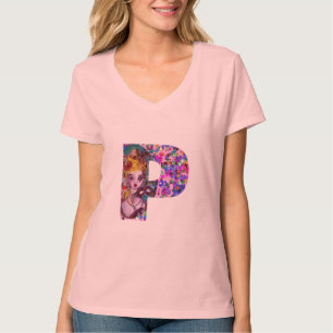 VALENTIJN VENETIAN MASQUERADE MONOGRAM R BRIEF T-SHIRT