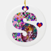 VALENTIJN VENETIAN MASQUERADE MONOGRAM S BRIEF KERAMISCH ORNAMENT (Achterkant)