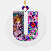 VALENTIJN VENETIAN MASQUERADE MONOGRAM U-BRIEF KERAMISCH ORNAMENT (Achterkant)