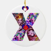 VALENTIJN VENETIAN MASQUERADE MONOGRAM X BRIEF KERAMISCH ORNAMENT (Achterkant)