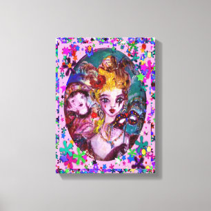 VALENTIJN VENETIAN MASQUERADE PARTIJ CANVAS AFDRUK