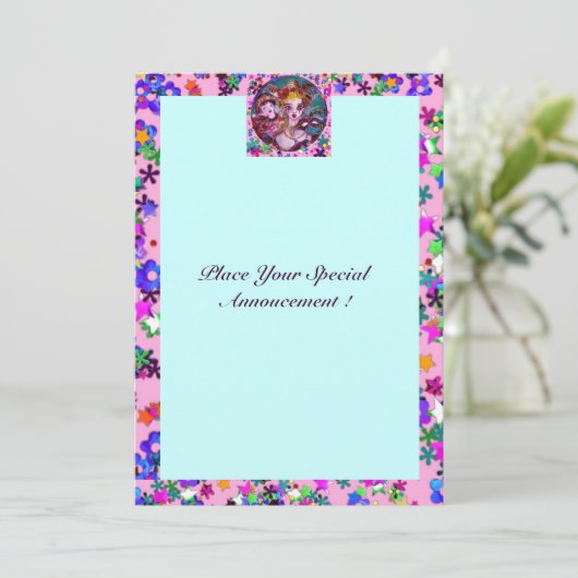 VALENTIJN VENETIAN MASQUERADE PARTIJ KAART (Staand voorkant)