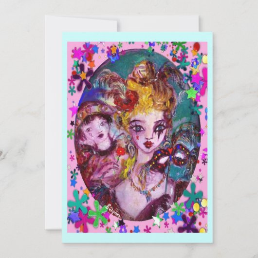 VALENTIJN VENETIAN MASQUERADE PARTIJ KAART (Achterkant)