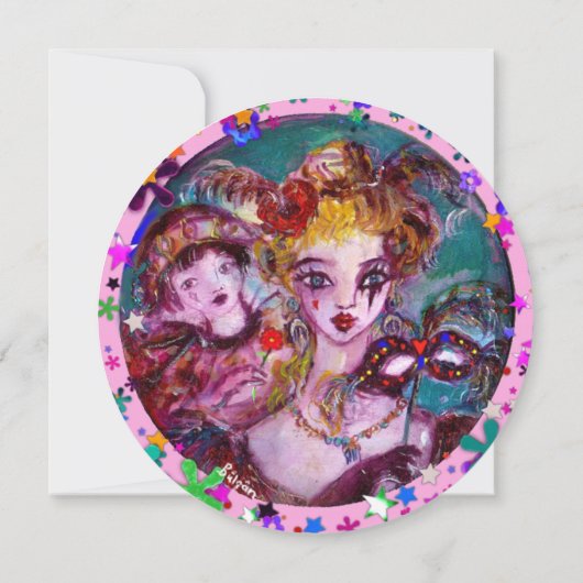 VALENTIJN VENETIAN MASQUERADE PARTIJ KAART (Achterkant)