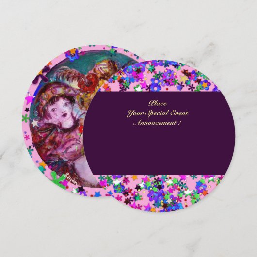 VALENTIJN VENETIAN MASQUERADE PARTIJ KAART (Voorkant / Achterkant)