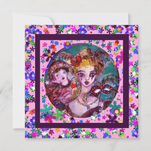 VALENTIJN VENETIAN MASQUERADE PARTIJ KAART (Voorkant)