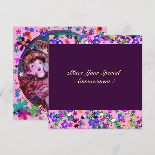 VALENTIJN VENETIAN MASQUERADE PARTIJ KAART (Voorkant / Achterkant)