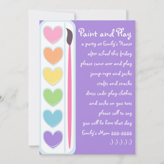 Valentijn verf en penselen kaart (Voorkant)