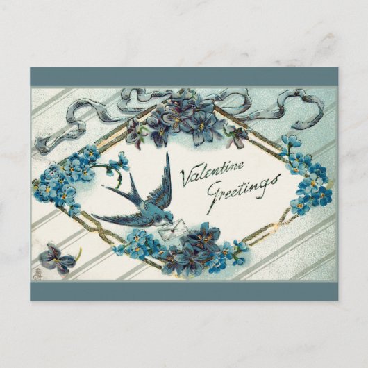  Valentijn vergeet-me-Nots Feestdagenkaart (Voorkant)