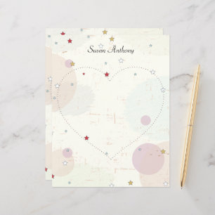 Valentijn Verhard sterren Hart Briefpapier papier