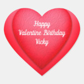 Valentijn Verjaardag Fancy Red Hearts gepersonalis Hart Sticker (Voorkant)