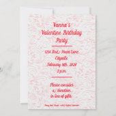 Valentijn Verjaardag Fancy Red Hearts gepersonalis Kaart (Achterkant)