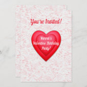 Valentijn Verjaardag Fancy Red Hearts gepersonalis Kaart (Voorkant / Achterkant)