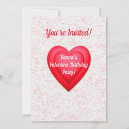 Valentijn Verjaardag Fancy Red Hearts gepersonalis Kaart