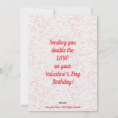 Valentijn Verjaardag Fancy Rode Hart Gepersonalise Feestdagenkaart (Achterkant)