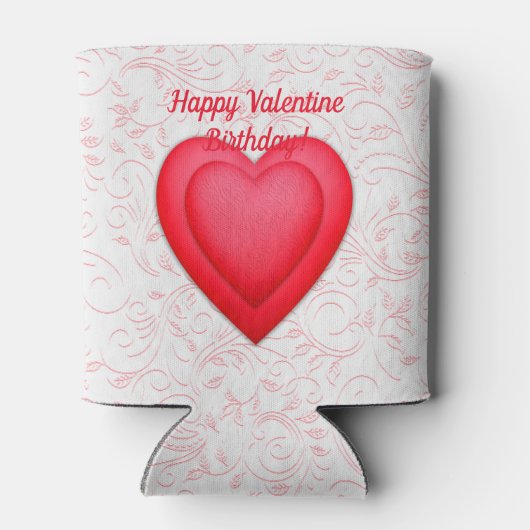 Valentijn Verjaardag Fancy Rode Harten Blikjeskoeler (Achterkant)