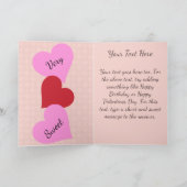 Valentijn Verjaardag Liefde Harten Zoete Cupcake Kaart (Binnen)