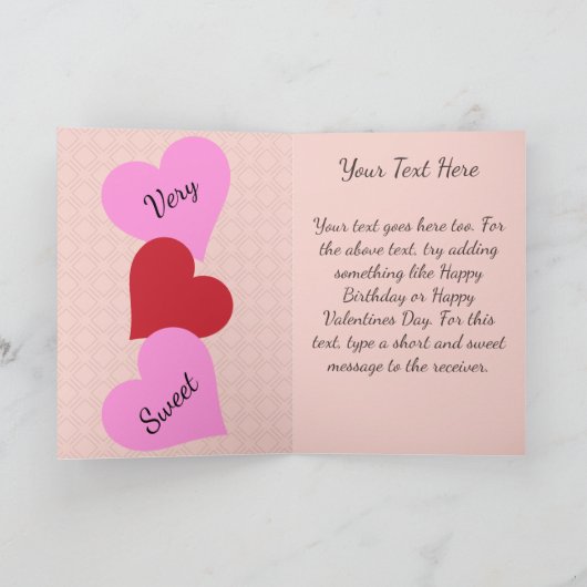 Valentijn Verjaardag Liefde Harten Zoete Cupcake Kaart (Binnen)