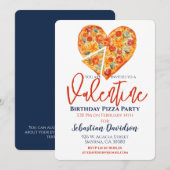 Valentijn Verjaardag Pizza Party Kaart (Voorkant / Achterkant)