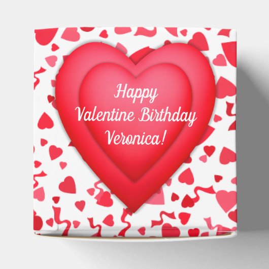 Valentijn Verjaardag Rode Confetti Hart Gepersonal Bedankdoosjes (Bovenkant)