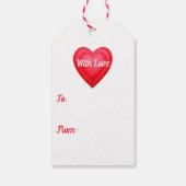 Valentijn Verjaardag Rode Confetti Hart Gepersonal Cadeaulabel (Achterkant)