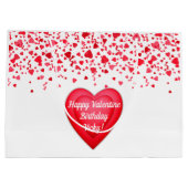Valentijn Verjaardag Rode Confetti Hart Gepersonal Groot Cadeauzakje (Achterkant)