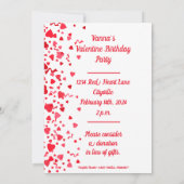 Valentijn Verjaardag Rode Confetti Hart Gepersonal Kaart (Achterkant)