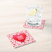 Valentijn Verjaardag Rode Confetti Hart Gepersonal Kartonnen Onderzetters (Insitu)