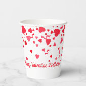 Valentijn Verjaardag Rode Confetti Hart Gepersonal Papieren Bekers (Achterkant)