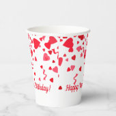 Valentijn Verjaardag Rode Confetti Hart Gepersonal Papieren Bekers (Rechts)