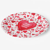 Valentijn Verjaardag Rode Confetti Hart Gepersonal Papieren Bordje (Gekanteld)