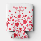 Valentijn Verjaardag Rode Confetti Harten Blikjeskoeler (Achterkant)