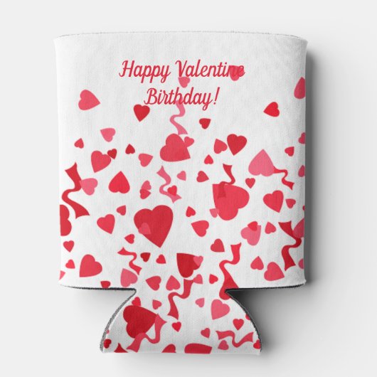 Valentijn Verjaardag Rode Confetti Harten Blikjeskoeler (Achterkant)