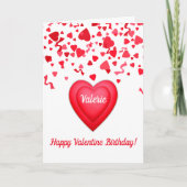 Valentijn Verjaardag Rode Confetti Harten Groet Kaart (Voorkant)