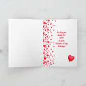 Valentijn Verjaardag Rode Confetti Harten Groet Kaart (Binnen)