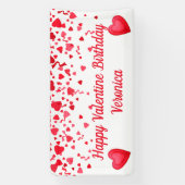 Valentijn Verjaardag Rode Confetti Harten Spandoek (Verticaal)