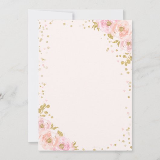 Valentijn Verjaardag Uitnodiging Liefje Roze Goud (Achterkant)