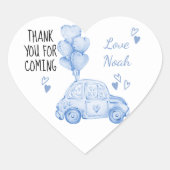 Valentijn Verjaardagsfeestje Blauwe Ballonnen en A Hart Sticker (Voorkant)