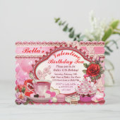 Valentijn Verjaardagsthee Party Kaart (Staand voorkant)